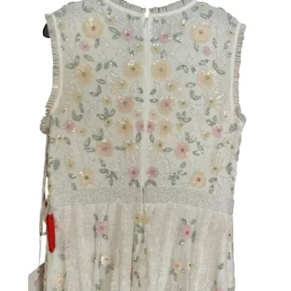 Mac Duggal 9137 Embroidered‎ High Neck Sleeveless Floral Ruffled Gown NWT - Picture 7 of 8